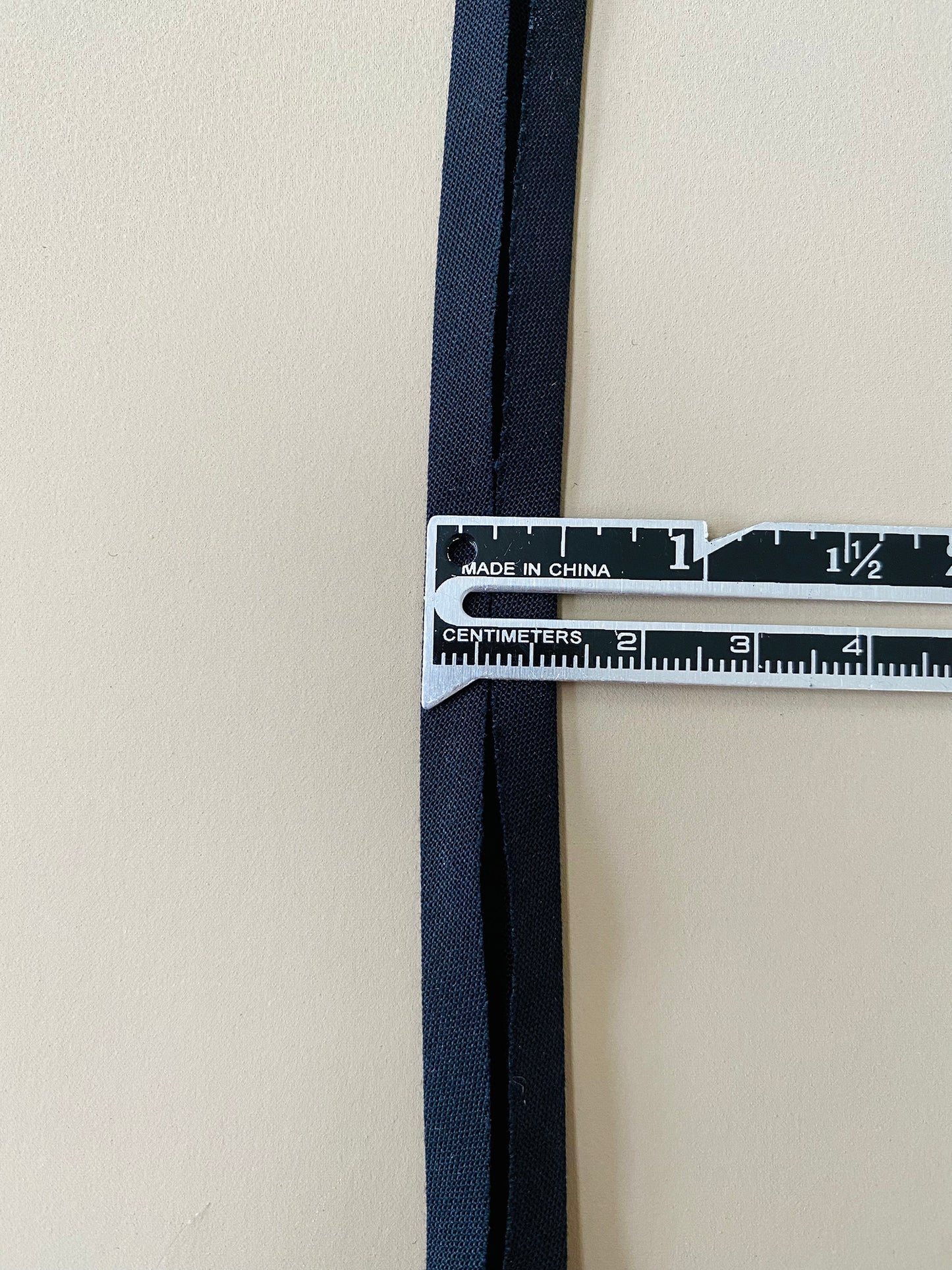 12mm Full Fold Bias Binding Tape - Organic Cotton - Black