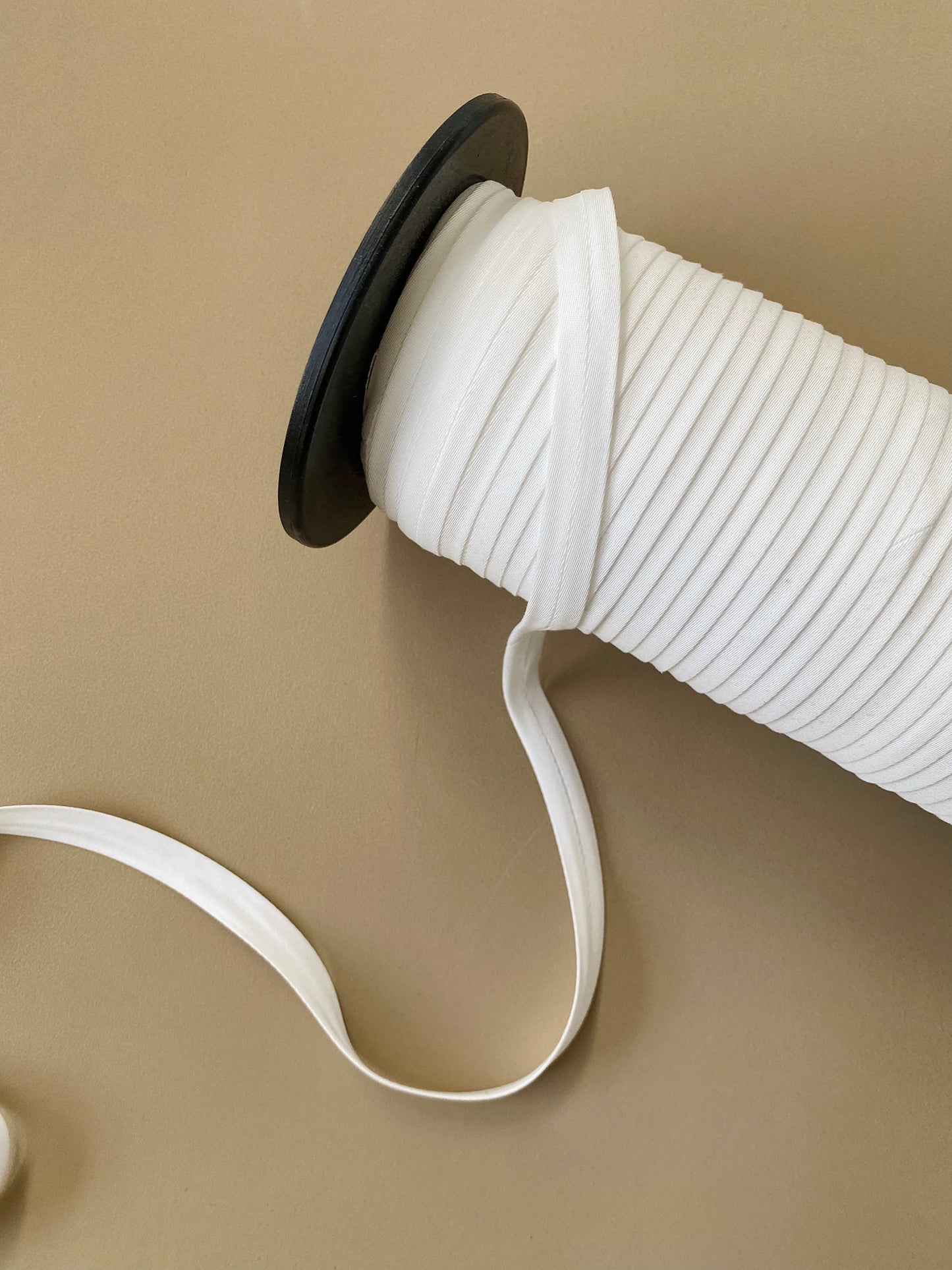 12mm Full Fold Bias Binding Tape - Tencel Twill - White