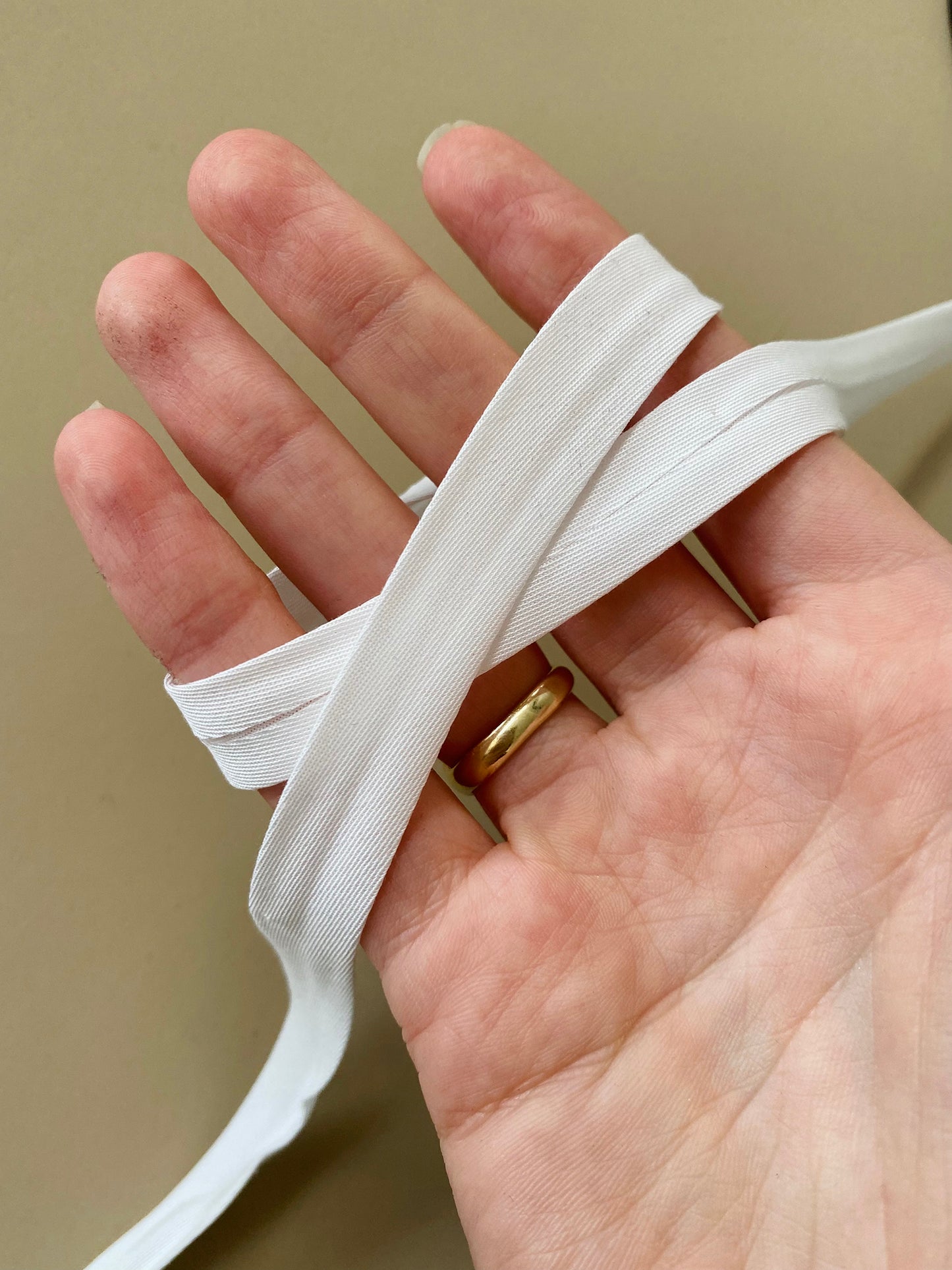 12mm Full Fold Bias Binding Tape - Tencel Twill - White