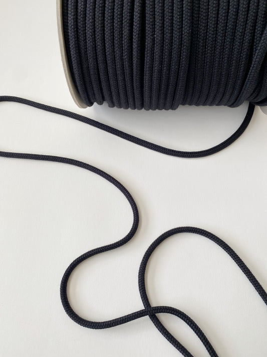 7mm Cord - 100% Cotton - Black