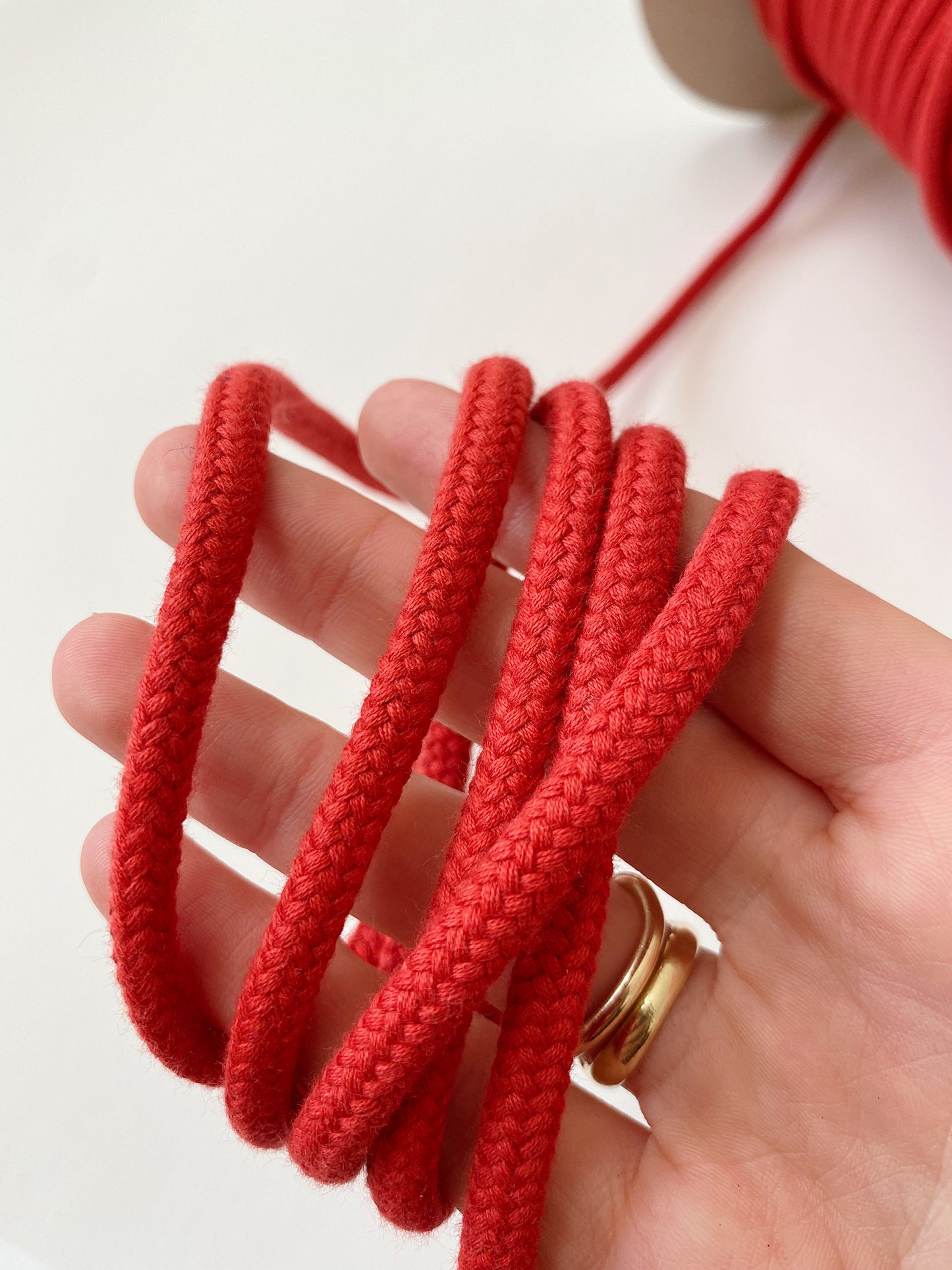 7mm Cord - 100% Cotton - Cherry Red