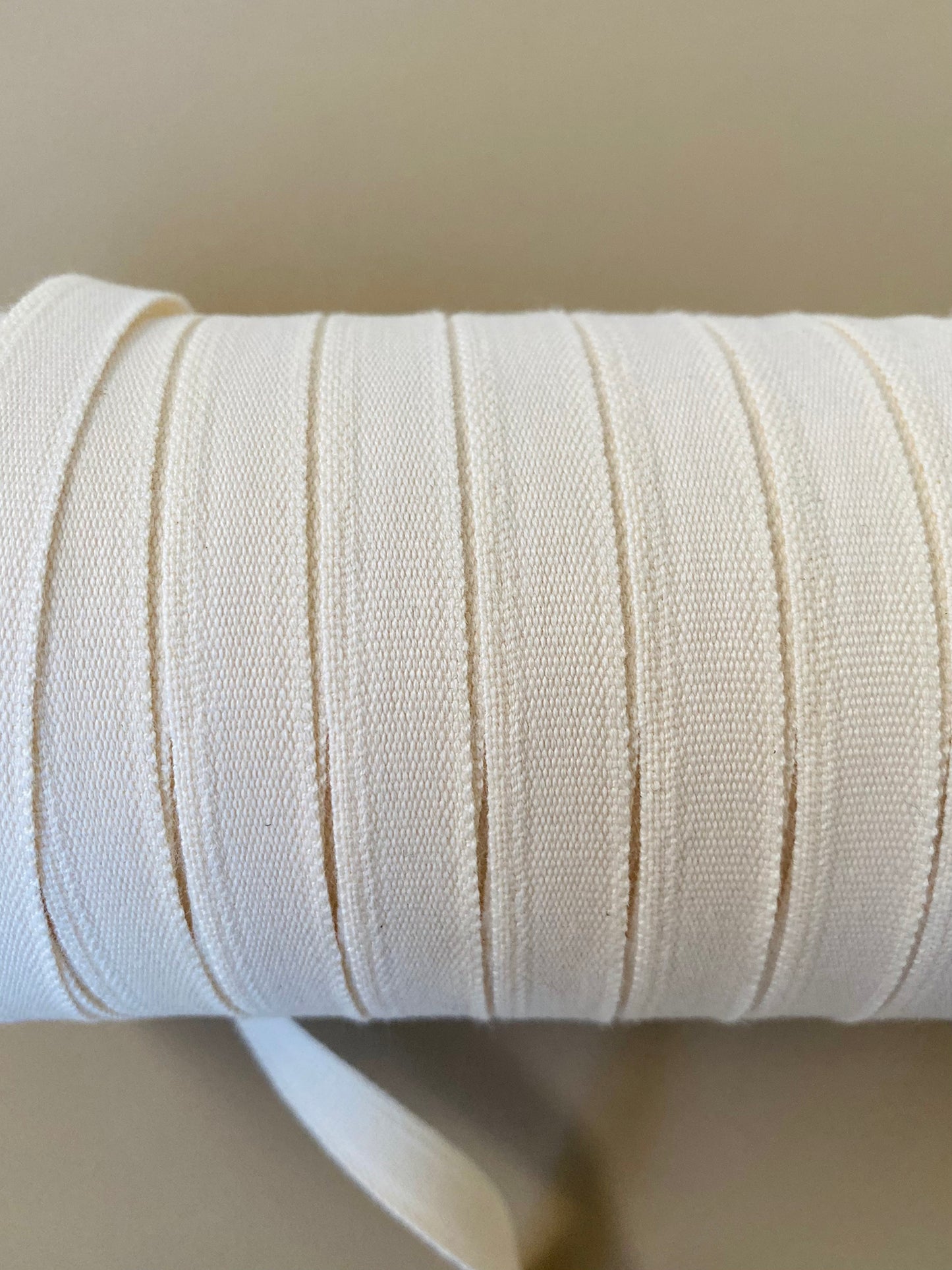 13mm Tape - 100% Organic Cotton - Undyed