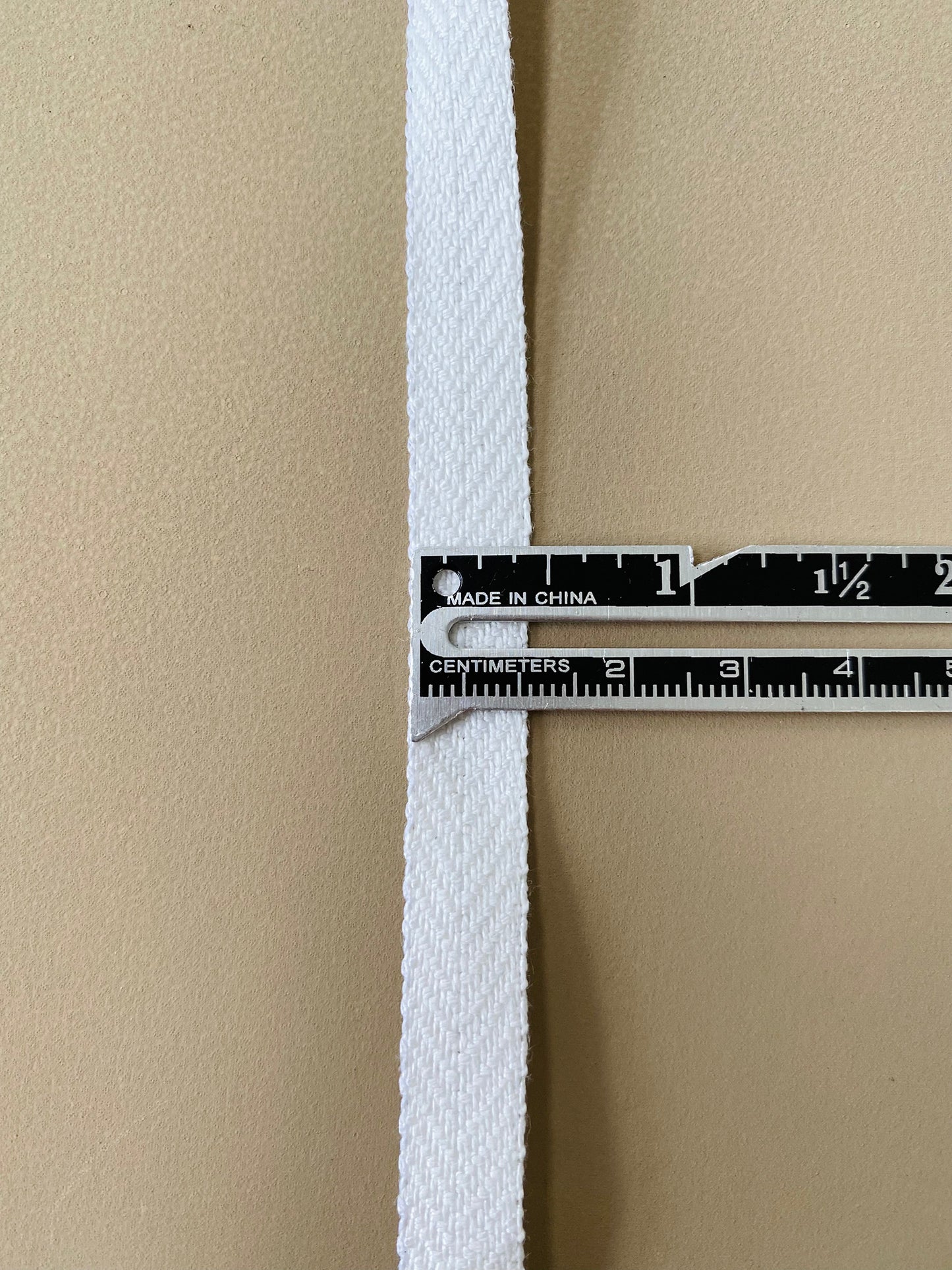 10mm Tape - 100% Linen Herringbone - White