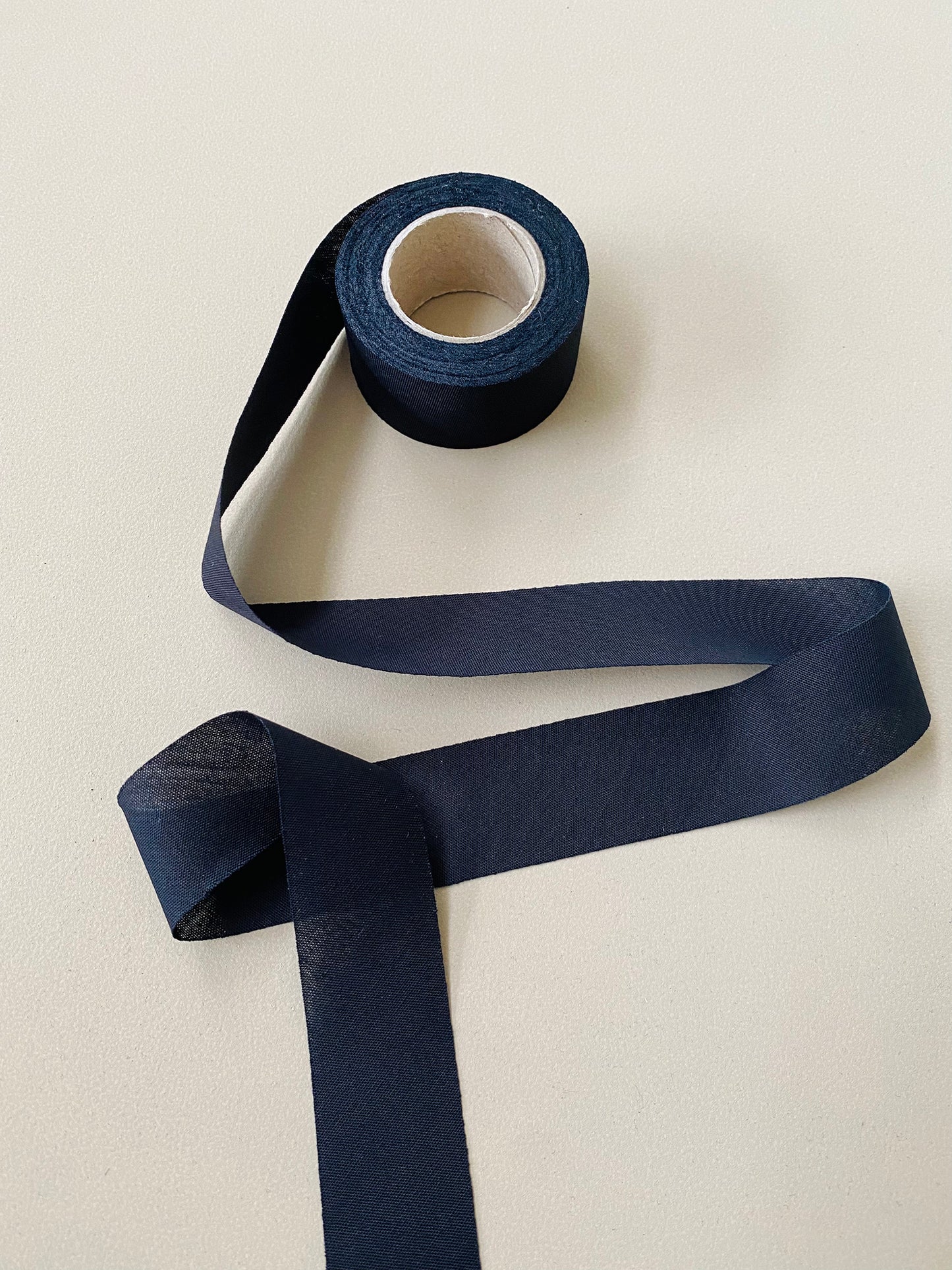 27mm Flat Bias Binding Tape - Organic Cotton - Black