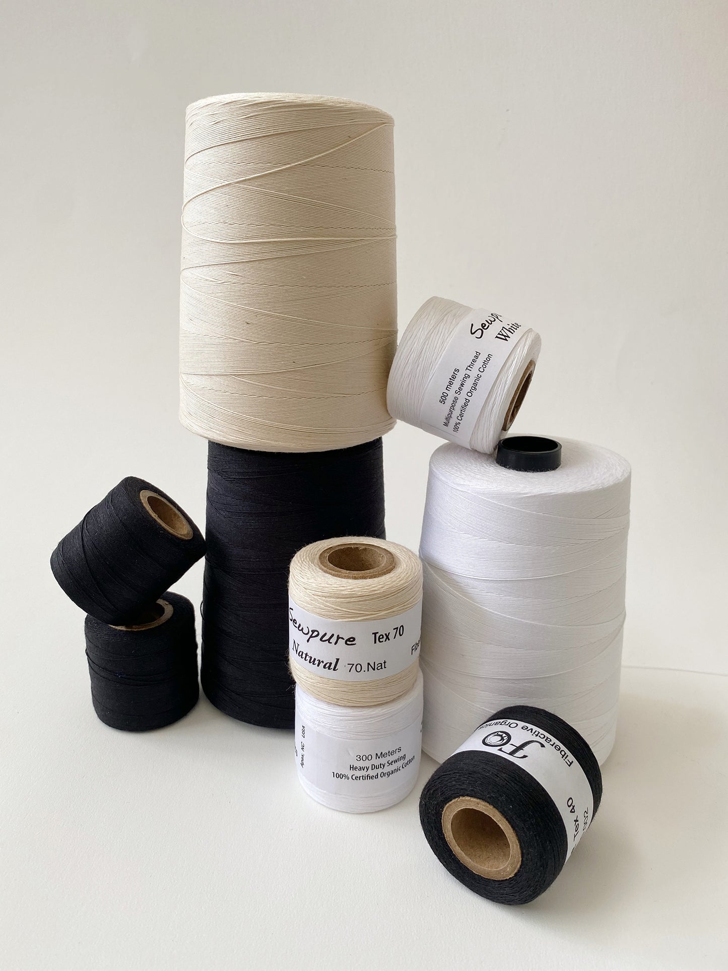 Mini Tex 70 - 100% Organic Cotton Sewing Thread - White