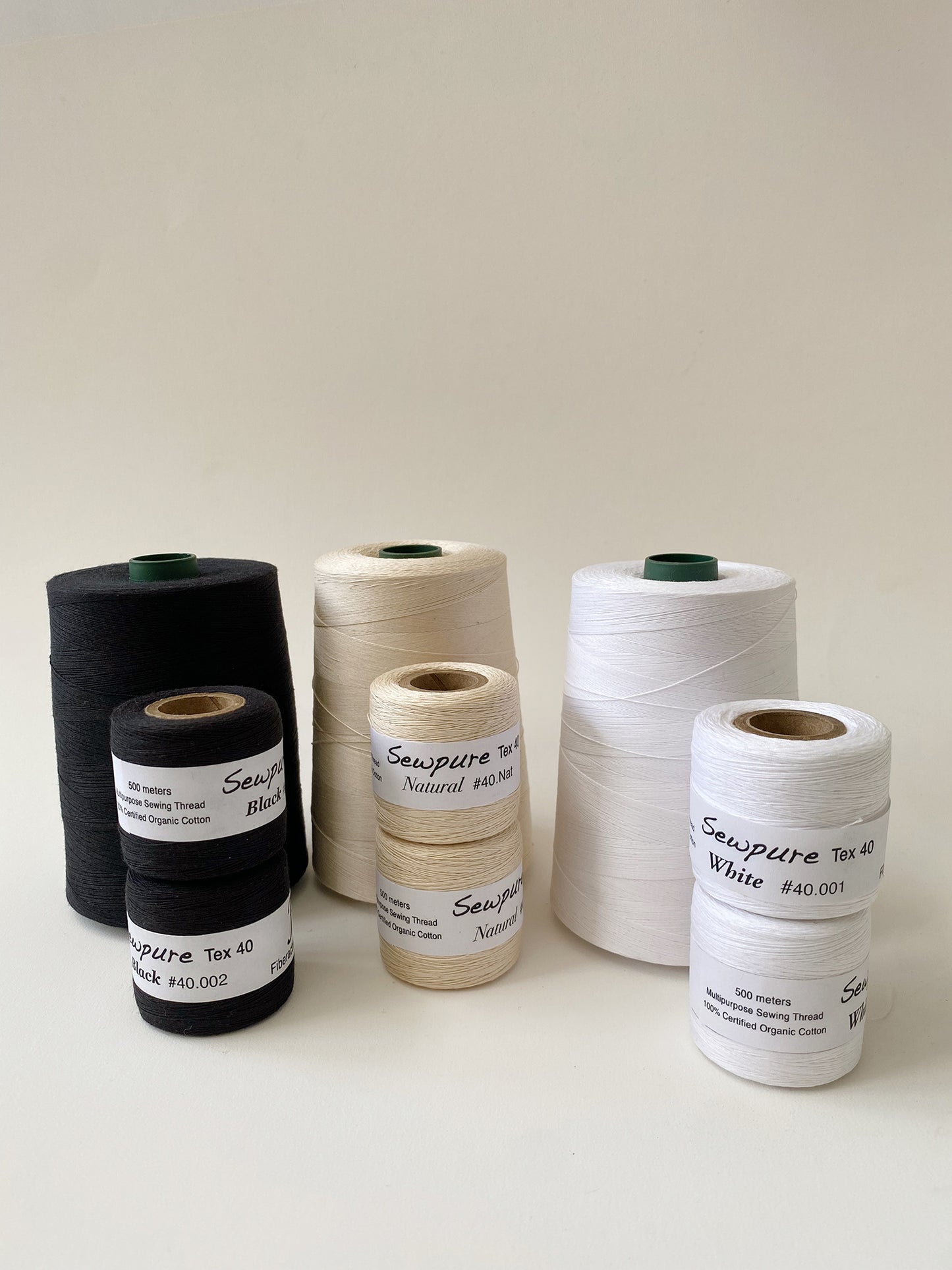 Mini Tex 40 - 100% Organic Cotton Sewing Thread - Black